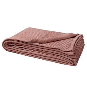 Sale 240x260 Gewatteerde Sprei Biologisch Katoen Roze-Bruin Yumeko