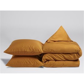 Sale 200x220 Dekbedovertrek Set Percal Biokatoen - donkere kleuren Okergeel Yumeko
