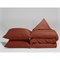 Sale 200x220 Dekbedovertrek Set Percal Biokatoen - donkere kleuren Roestbruin Yumeko