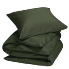 Sale 200x220 Dekbedovertrek Biologisch Katoensatijn Donker Olijfgroen Yumeko