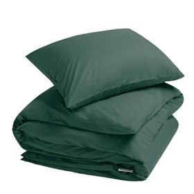 Sale 240x220 Dekbedovertrek Set Percal Biokatoen Donkergroen Yumeko