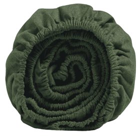 Sale 90x210 Hoeslaken Bio Katoen Flanel Mosgroen Yumeko