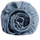 Sale 90x200 Hoeslaken Biologisch Katoensatijn Warm Wit Blauw Yumeko