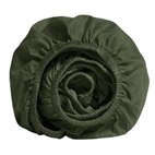 Sale 90x200 Hoeslaken Biologisch Katoensatijn Warm Wit Donker Olijfgroen Yumeko