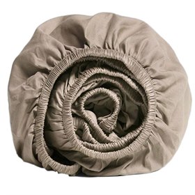 Sale 1600x200 Hoeslaken Biologisch Katoensatijn Taupe Yumeko