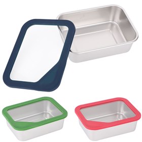 Touming+ Lekdichte RVS Lunchbox met Glazen Deksel 21x16x7,6 Eco Brotbox