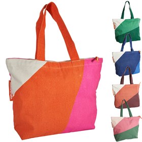 Shopper Biologisch Katoen met Rits en Binnenvak 54x40x18 NoMorePlastic