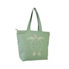 Shopper Biologisch Katoen met Rits en Binnenvak 54x40x18 Trendy Turtle NoMorePlastic