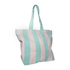Shopper Biologisch Katoen met Rits en Binnenvak 54x40x18 Mint NoMorePlastic