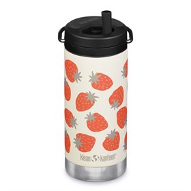 Gerecyled RVS Beker met Rietje TKWide Insulated Twist Cap 355 ml Strawberries Klean Kanteen