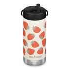 Gerecyled RVS Beker met Rietje TKWide Insulated Twist Cap 355 ml Strawberries Klean Kanteen