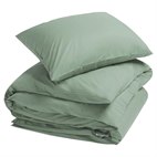 Sale 140x220 Dekbedovertrek Set Percal Biokatoen Groen Yumeko