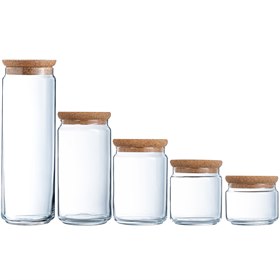 Voorraadpot Glas met Kurk Deksel 500 tot 2000 ml