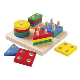 Vormen Stapelaar Speelgoed van Rubberhout Bigjigs