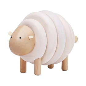 Houten Rijg en Leer Schaap Plantoys
