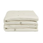 Kinderdekbedovertrek met Print Biologisch Katoensatijn Warm White Botanical Yumeko