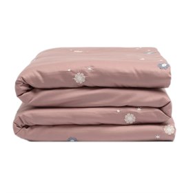Kinderdekbedovertrek met Print Biologisch Katoensatijn Blush Rose Starry Flower Yumeko