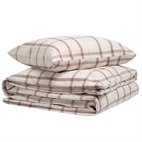 Dekbedovertrekset Biokatoen Flanel Geruit Mauve Check Yumeko