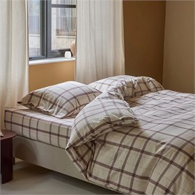 Dekbedovertrekset Biokatoen Flanel Geruit Mauve Check Yumeko