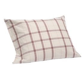 Kussensloop Bio Katoen Flanel Geruit Mauve Check Yumeko