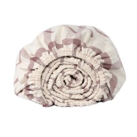 Hoeslaken Bio Katoen Flanel Geruit Mauve Check Yumeko