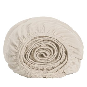 90x210 Sale Hoeslaken Jersey Biokatoen Creme Yumeko