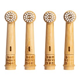 Bamboe Opzetborstels voor Oral-B Elektrische Tandenborstel set van 4 Bamboovement