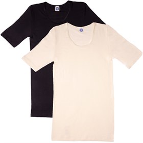 T-shirt ronde Hals voor Vrouwen Biologische Wol Zijde Cosilana