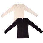 Longsleeve Ronde Hals voor Vrouwen Biologische Wol Zijde Cosilana