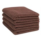 Sale Roodbruine Dots Handdoeken Biologisch Katoen 50x100 cm 4 Stuks Yumeko