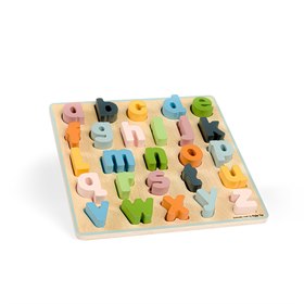 Houten Alfabetpuzzel Pastel Kleur Bigjigs