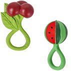 Natuurrubber Bijtspeeltje en Rammelaar Fruit Oli&Carol
