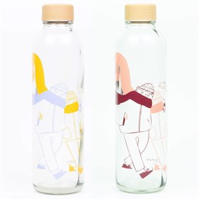 Sale Glazen Waterfles met Eco Print 700 ml Carry Bottles