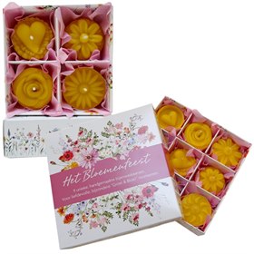 Bijenwaskaarsjes Set Bloemenfeestje Handgemaakt De Muisjes