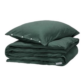 Sale 140x220 Dekbedovertrek Jersey Biokatoen Donkergroen Yumeko