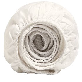 Sale 160x200 Hoeslaken Biologisch Katoensatijn Warm White Yumeko