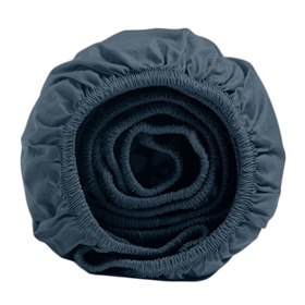 Sale 70x150 Hoeslaken Percal Bio Katoen Ledikant en Juniorbed Blauw Yumeko