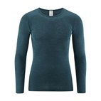 Sale Shirt Lange Mouw Bio Wol Zijde Man Petrol 5 Living Crafts