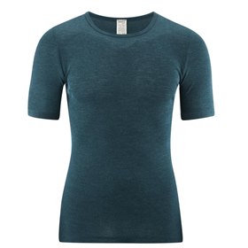 Sale T-shirt Biologische Wol Zijde Man Petrol 6 Living Crafts