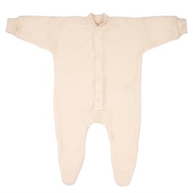 Sale Pyjama 1-delig met Voetjes Biologisch Wollen Badstof Naturel Cosilana