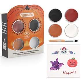Biologische Kinderschmink set met 4 Kleuren op Waterbasis Halloween Namaki