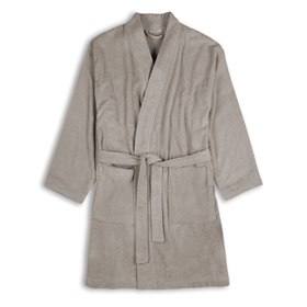 Badjas Bari van Living Crafts: unisex en knielang, van zachte badstof van GOTS-biologisch katoen.
